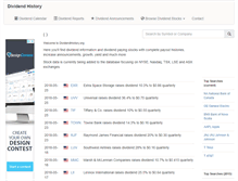 Tablet Screenshot of dividendhistory.org